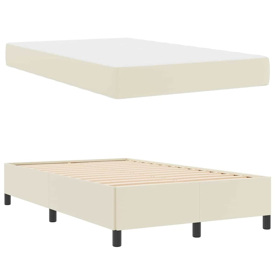 Bedframe met matras Crème 120 x 200 cm Stof