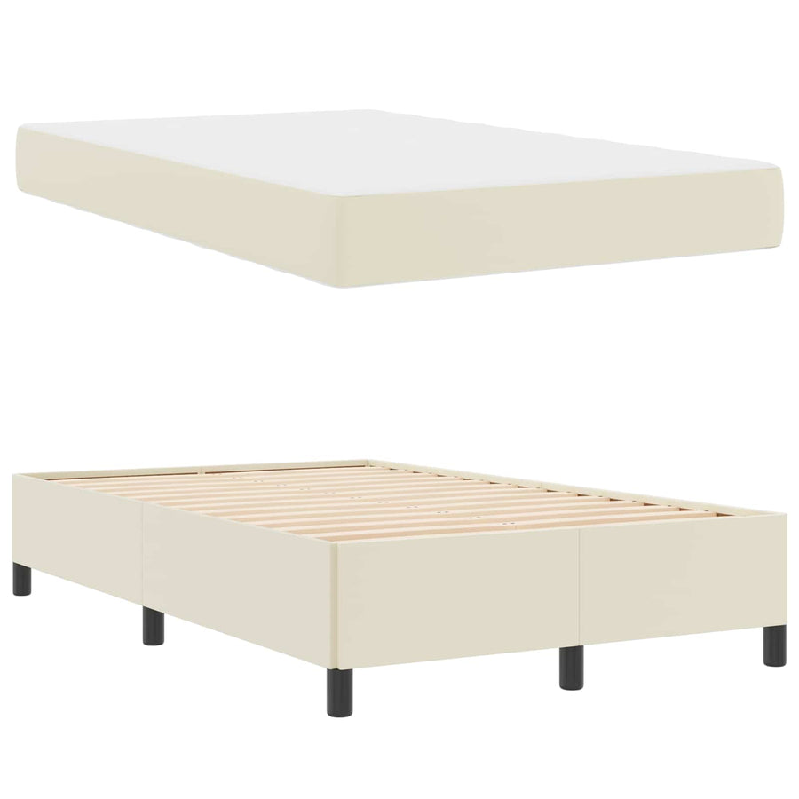 Bedframe met matras Crème 120 x 200 cm Stof