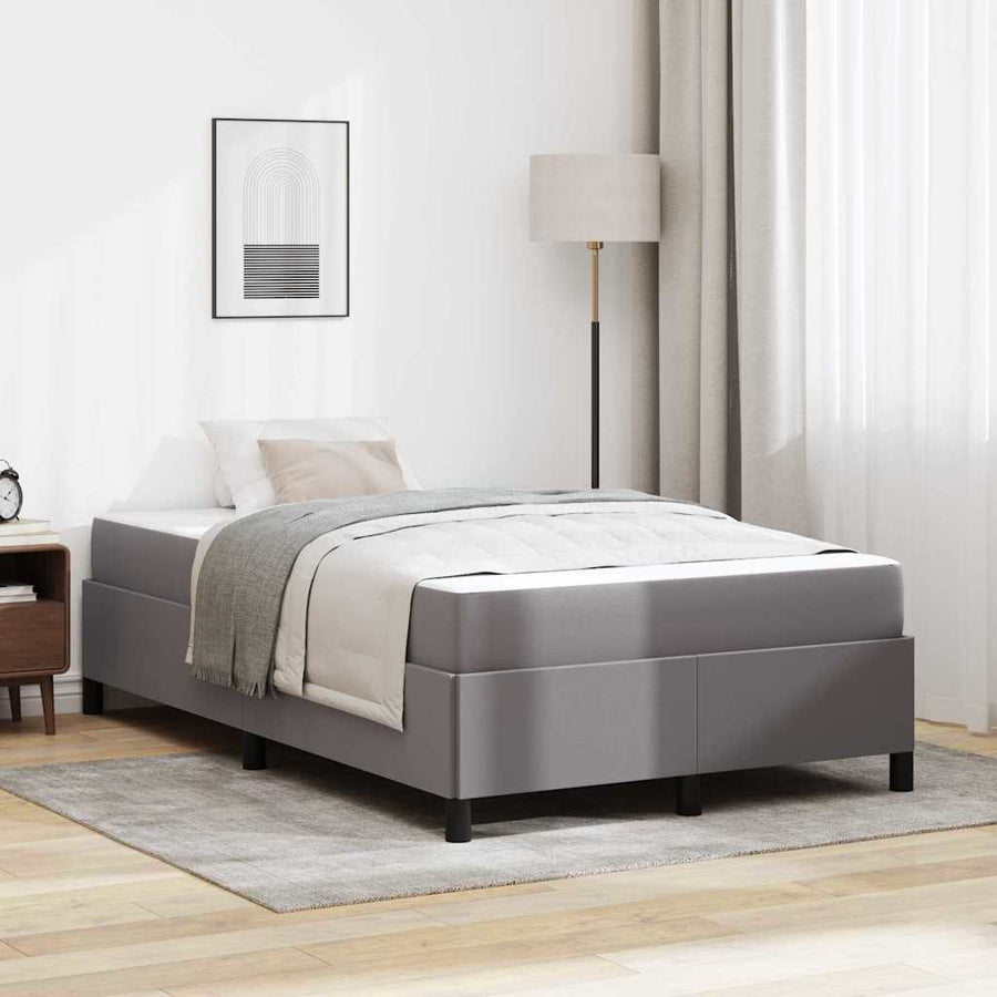 Bedframe met matras Grijs 120 x 200 cm Kunstleer