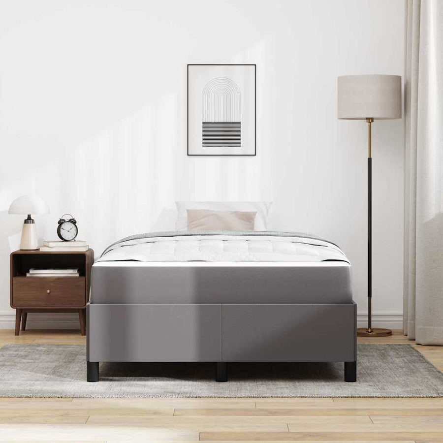 Bedframe met matras Grijs 120 x 200 cm Kunstleer