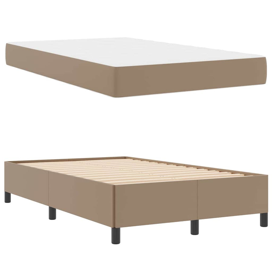 Bedframe met matras Cappuccino 120 x 200 cm Kunstleer