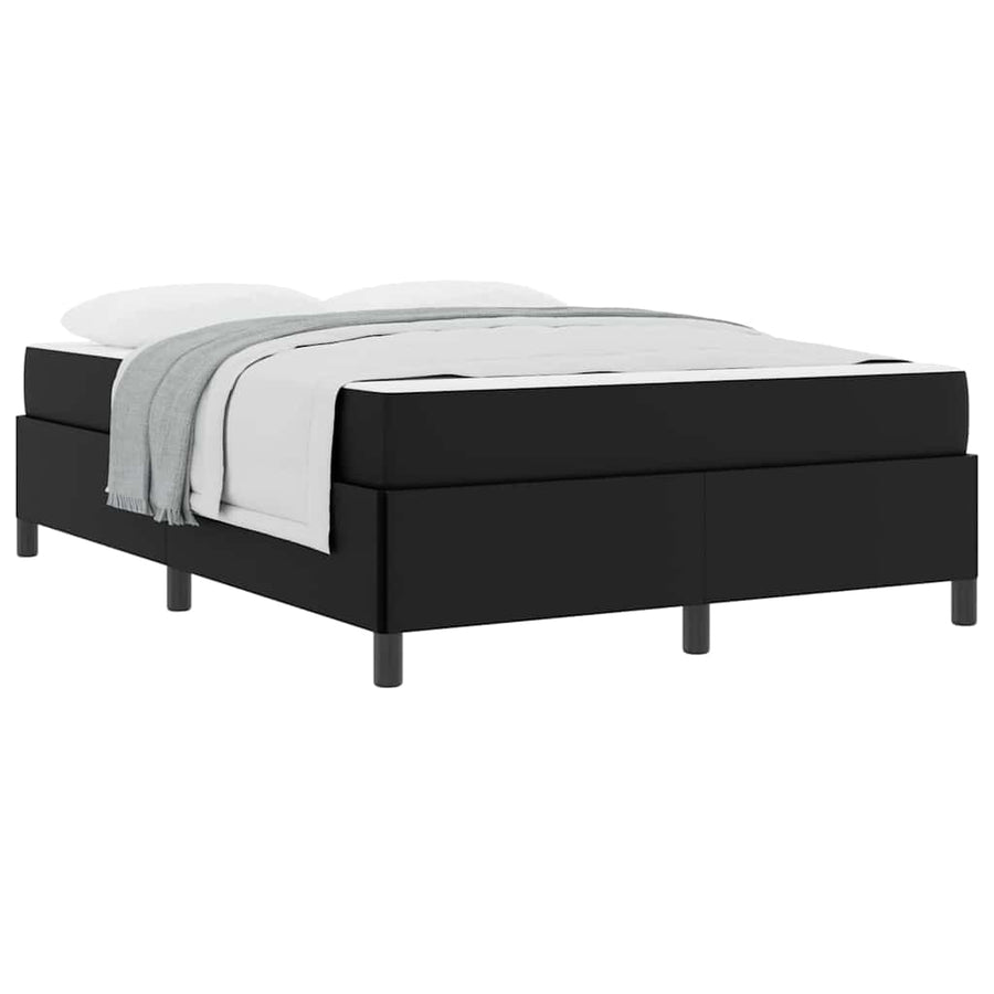 Bedframe met matras Zwart 140 x 190 cm Kunstleer
