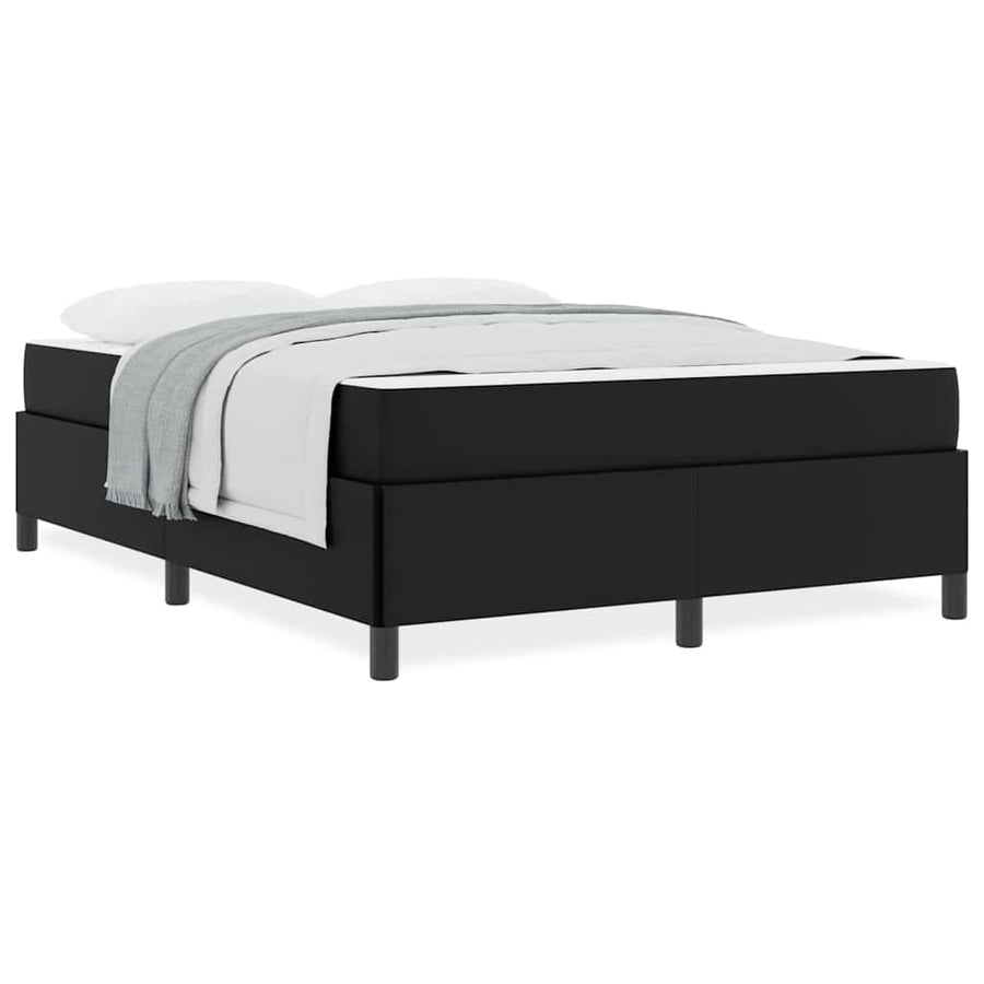 Bedframe met matras Zwart 140 x 190 cm Kunstleer