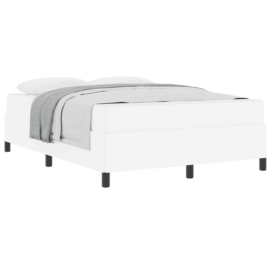 Bedframe met matras Wit 140 x 190 cm Kunstleer
