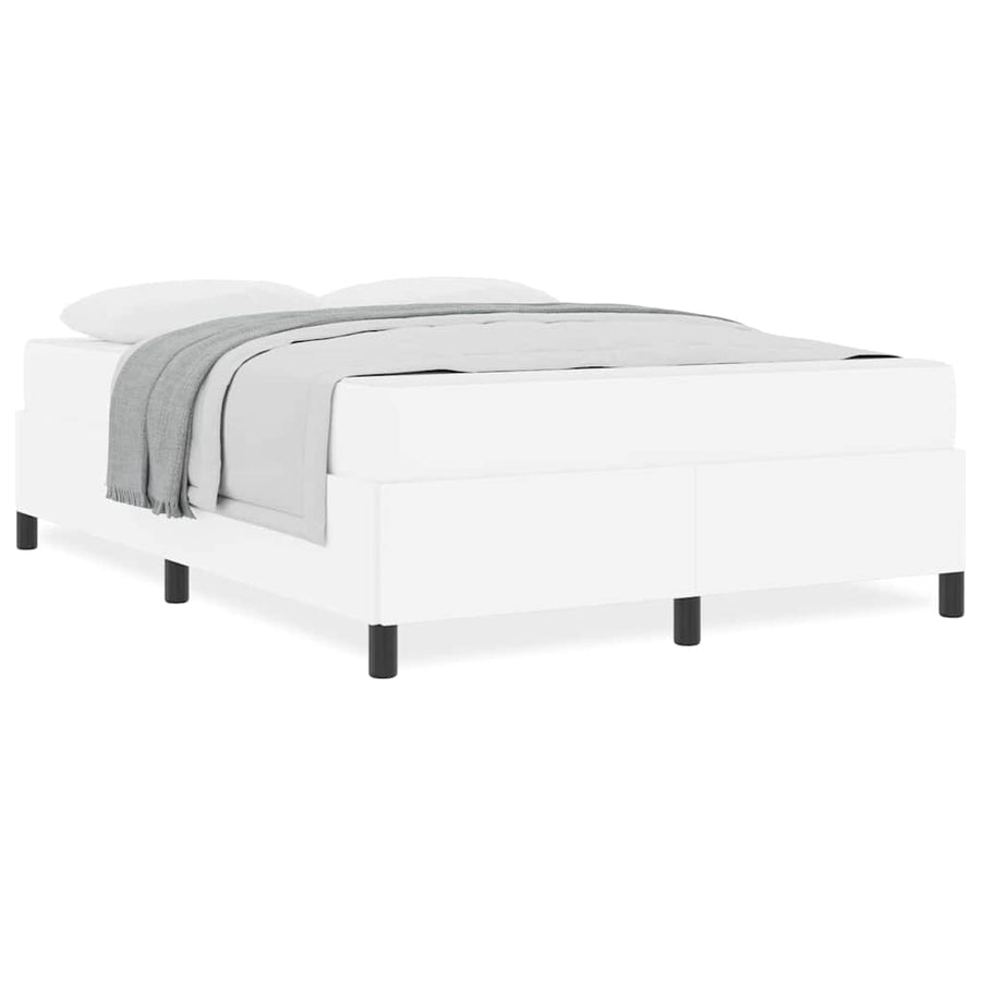 Bedframe met matras Wit 140 x 190 cm Kunstleer