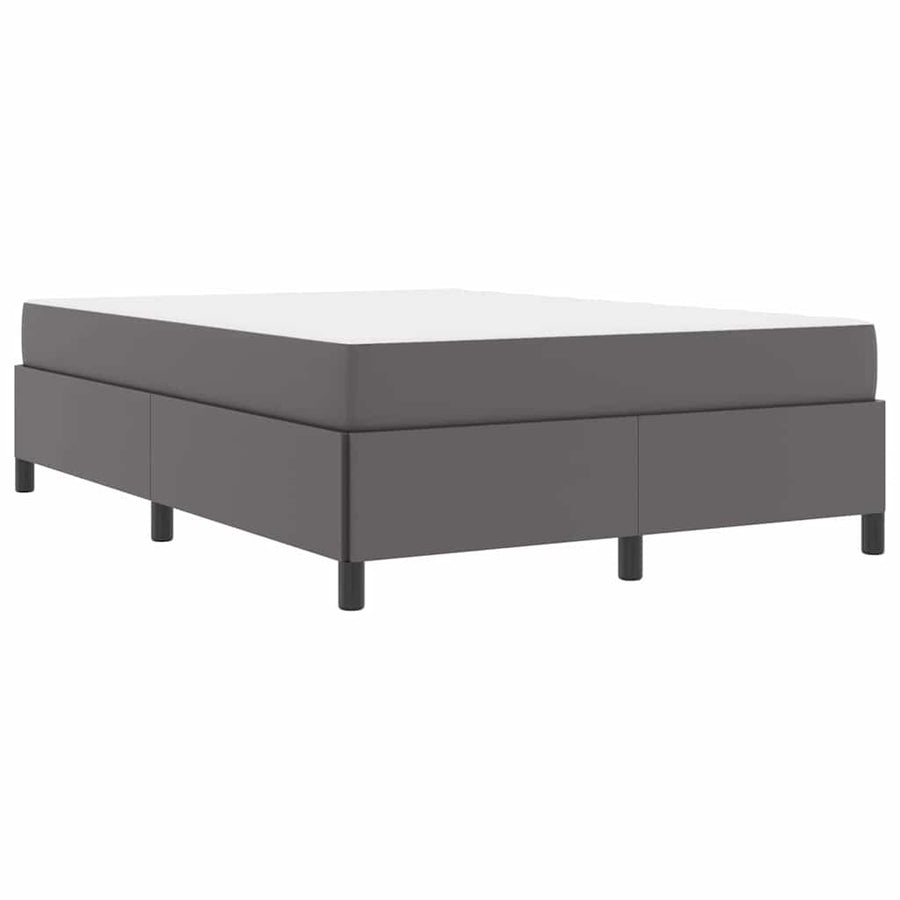 Bedframe met matras Grijs 140 x 190 cm Kunstleer