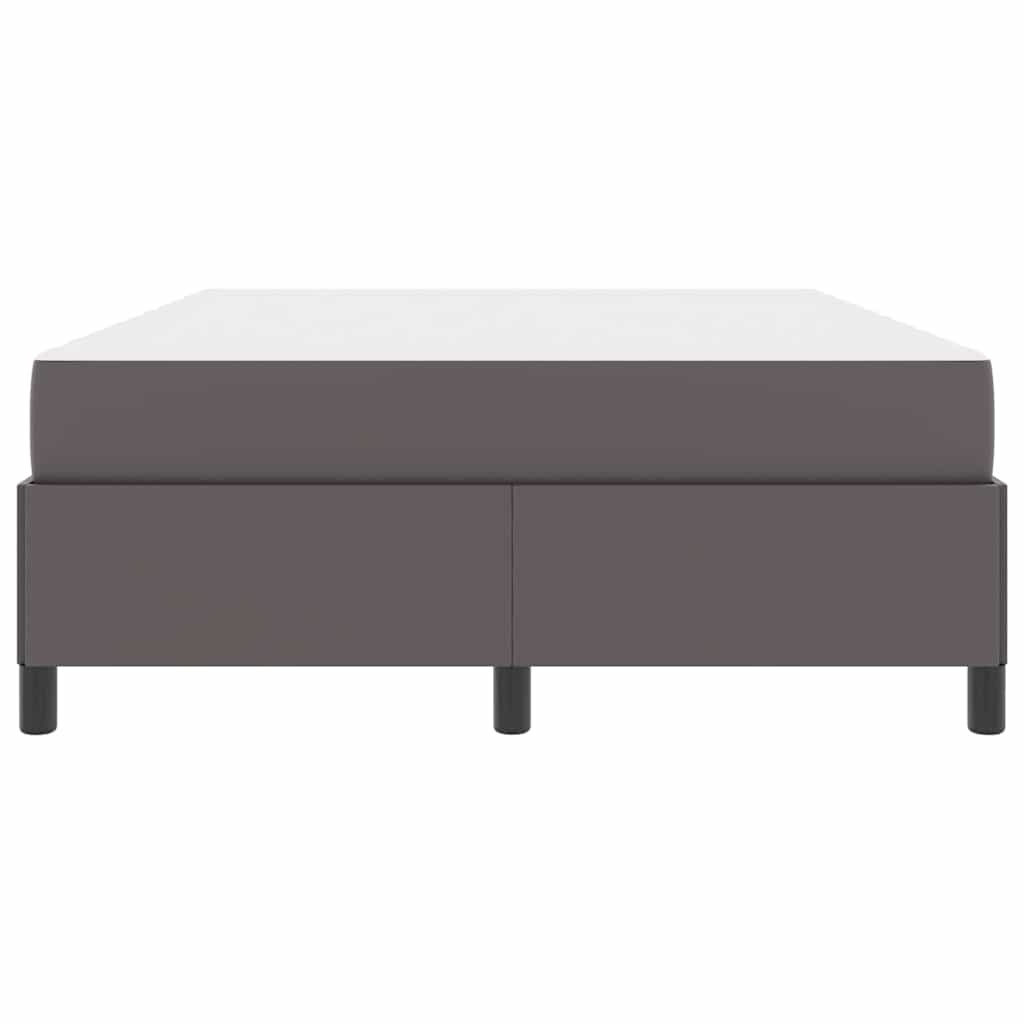 Bedframe met matras Grijs 140 x 190 cm Kunstleer