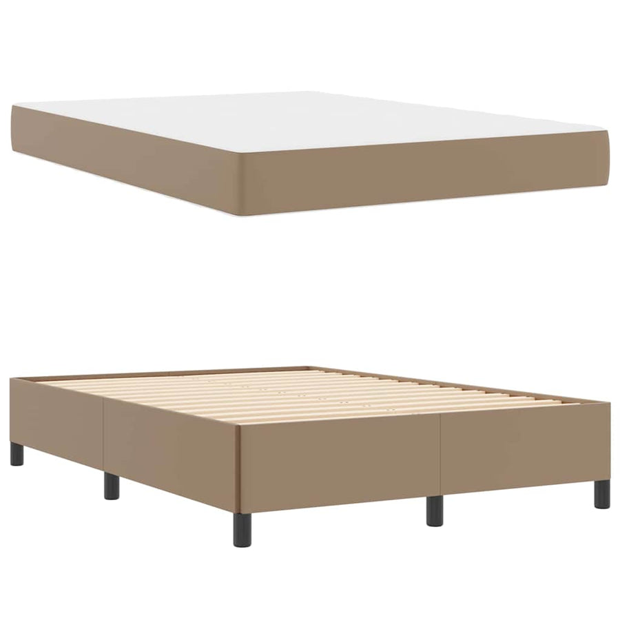 Bedframe met matras Cappuccino 140 x 190 cm Kunstleer