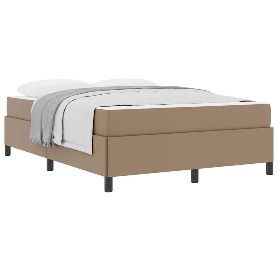 Bedframe met matras Cappuccino 140 x 190 cm Kunstleer