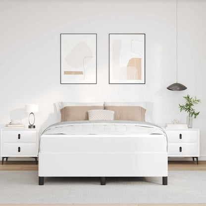 Bedframe met matras Wit 140 x 200 cm Kunstleer