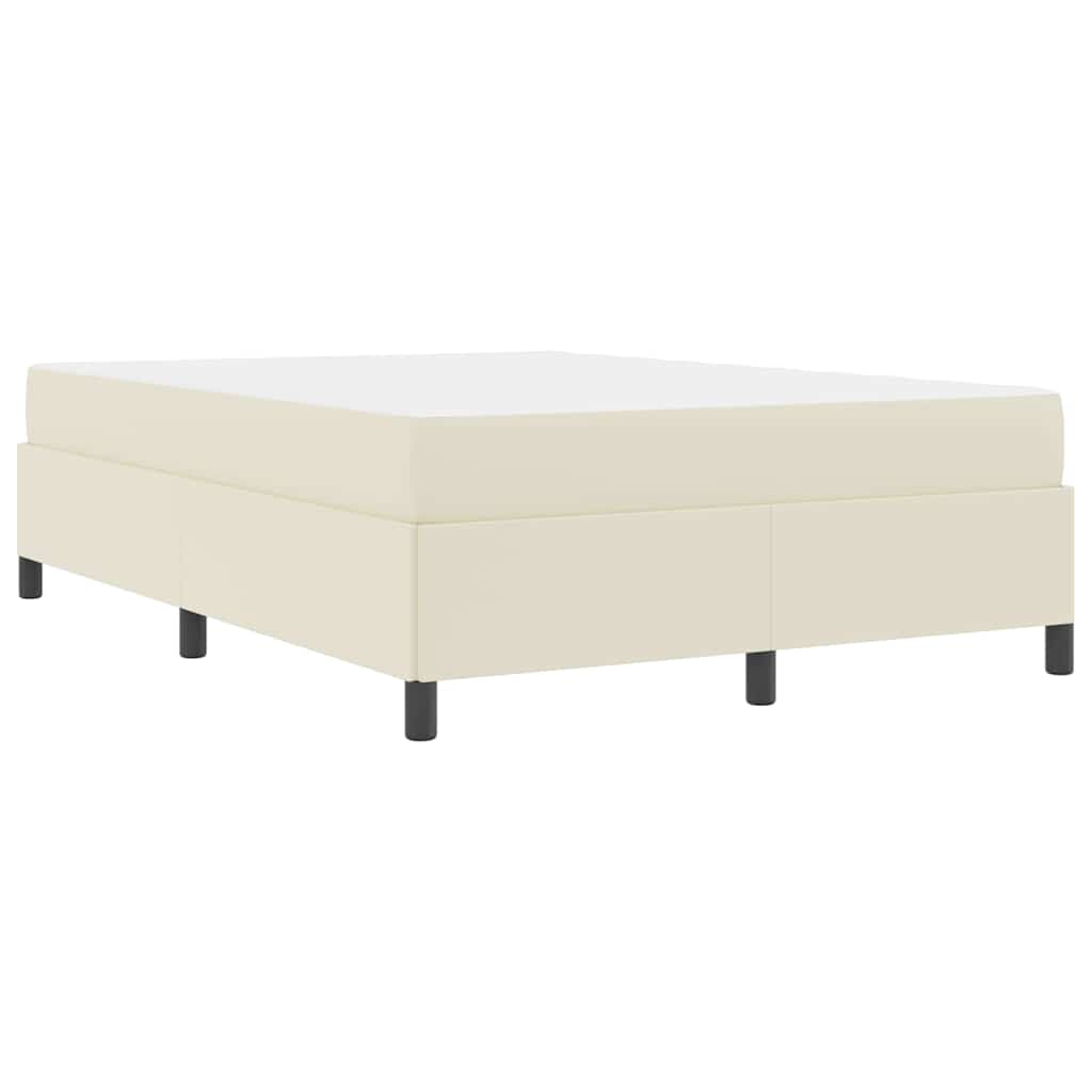 Bedframe met matras Crème 140 x 200 cm Stof