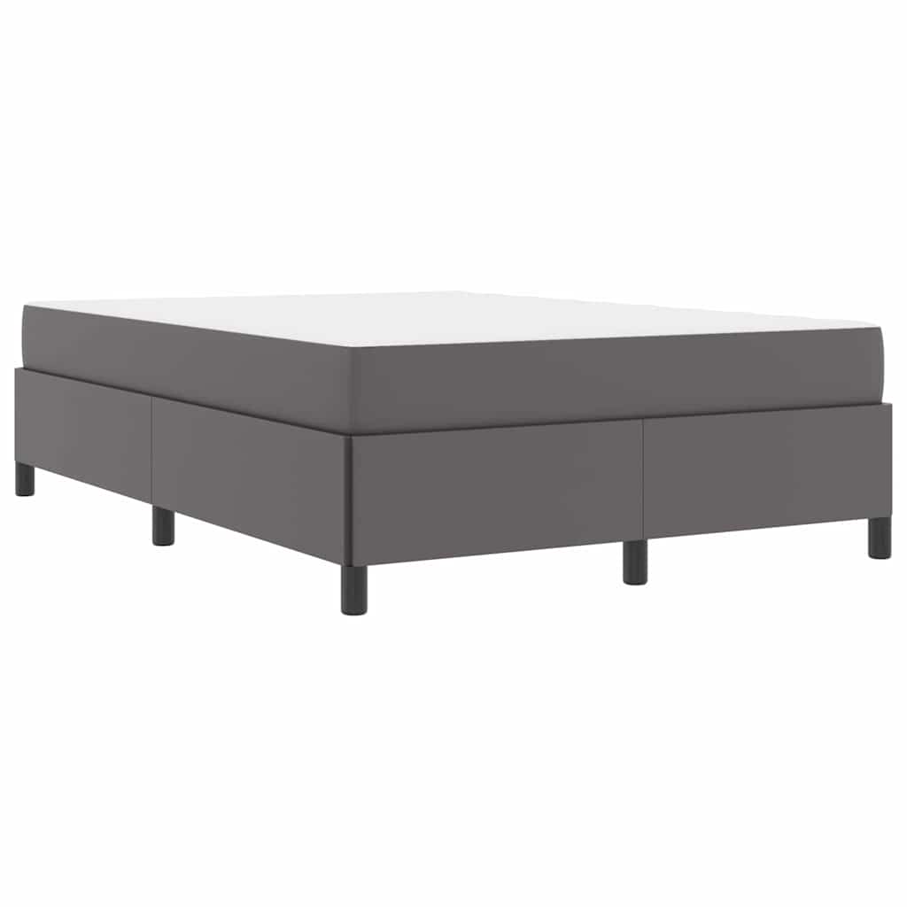 Bedframe met matras Grijs 140 x 200 cm Kunstleer