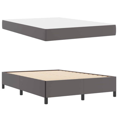 Bedframe met matras Grijs 140 x 200 cm Kunstleer