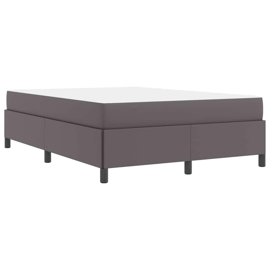 Bedframe met matras Grijs 140 x 200 cm Kunstleer