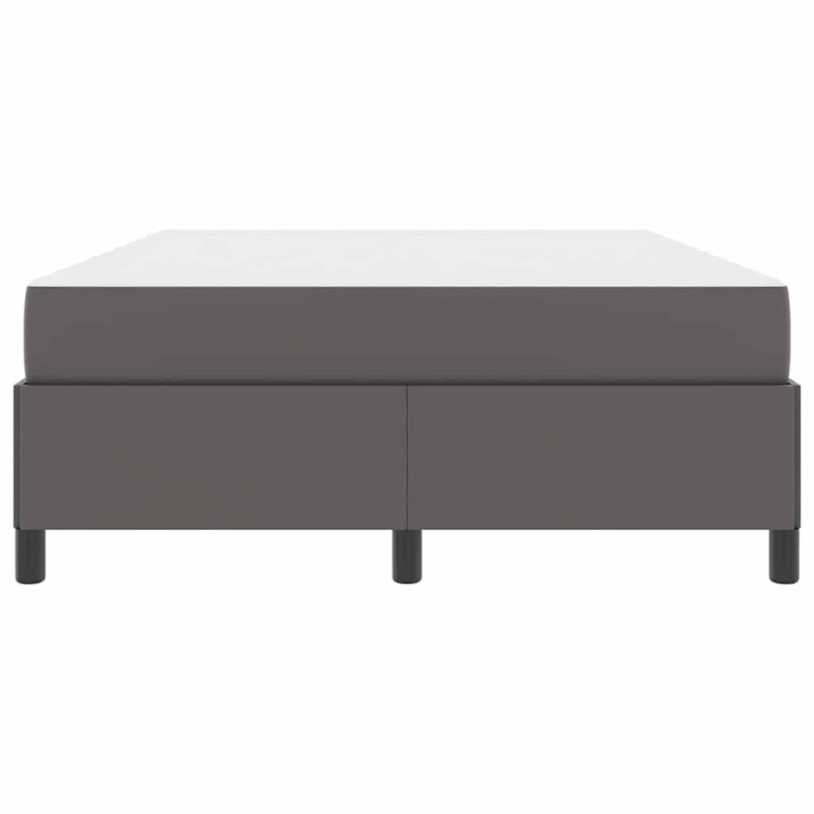 Bedframe met matras Grijs 140 x 200 cm Kunstleer
