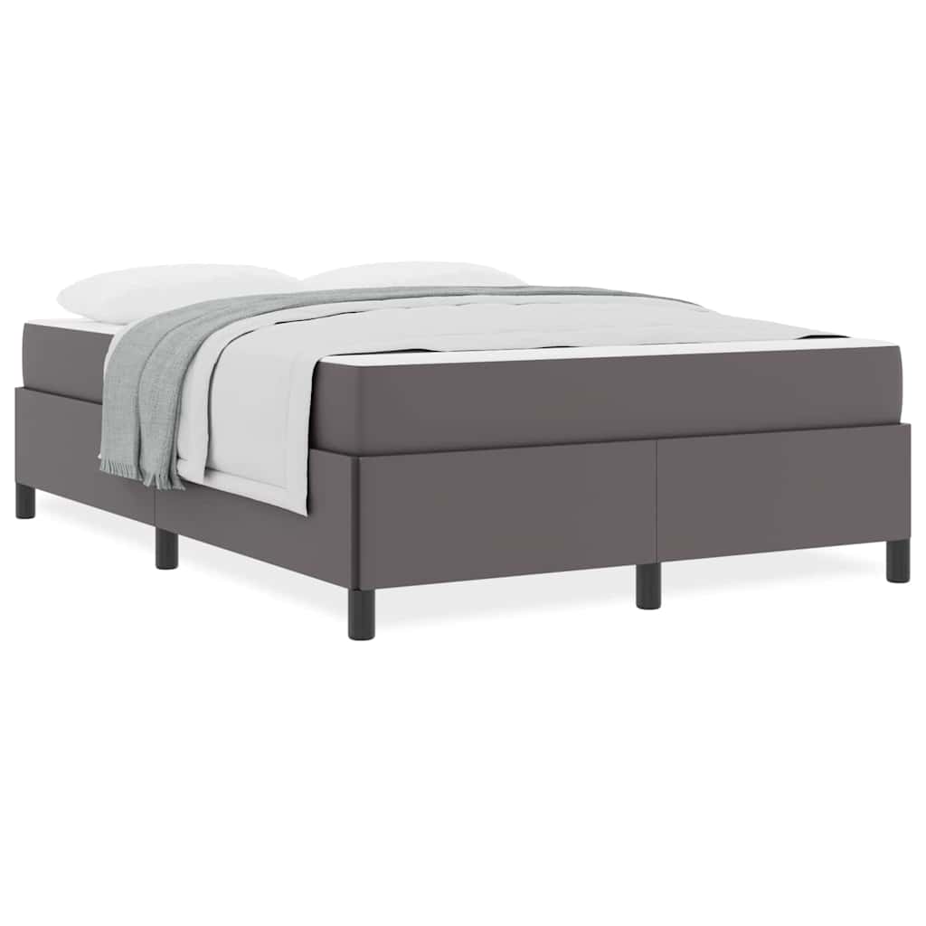 Bedframe met matras Grijs 140 x 200 cm Kunstleer