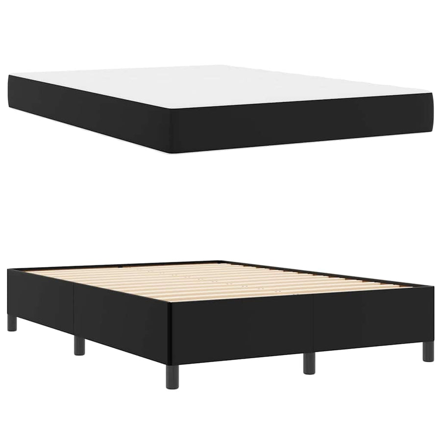 Bedframe met matras Zwart 160 x 200 cm Kunstleer
