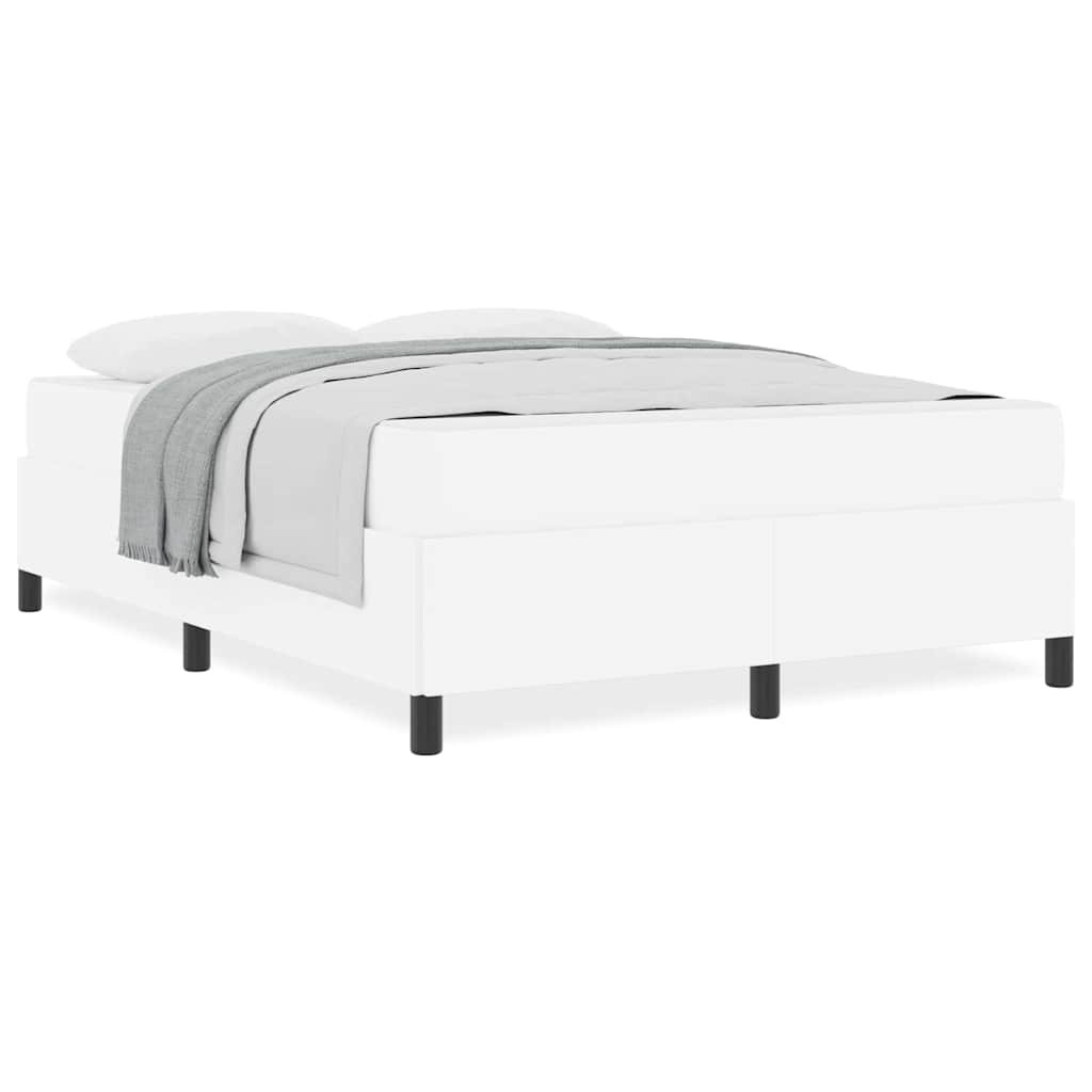 Bedframe met matras Wit 160 x 200 cm Kunstleer