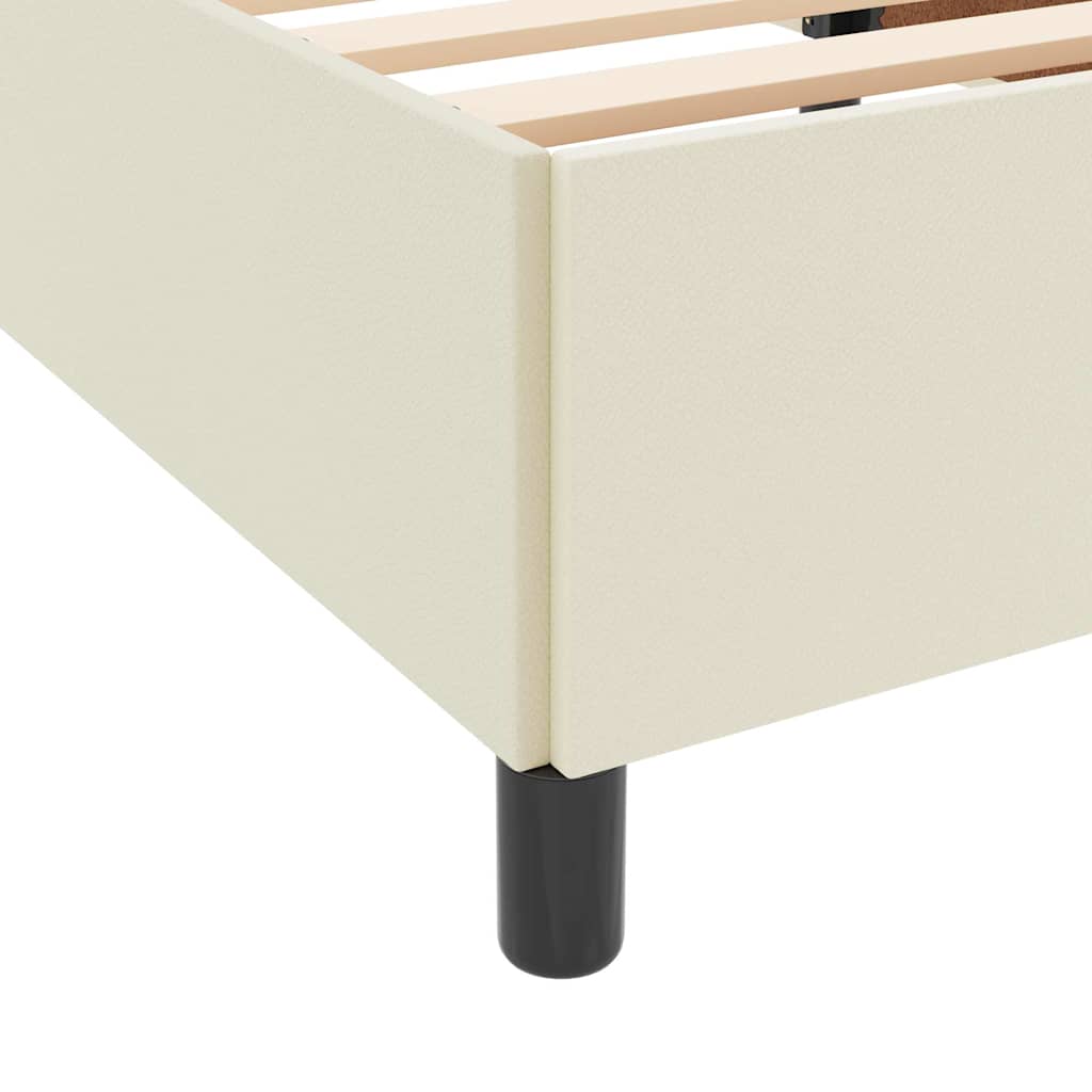 Bedframe met matras Crème 160 x 200 cm Stof