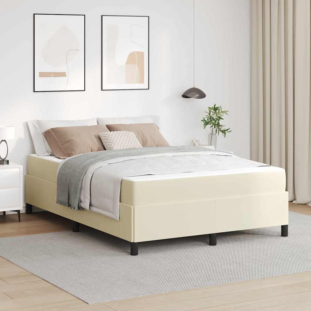 Bedframe met matras Crème 160 x 200 cm Stof
