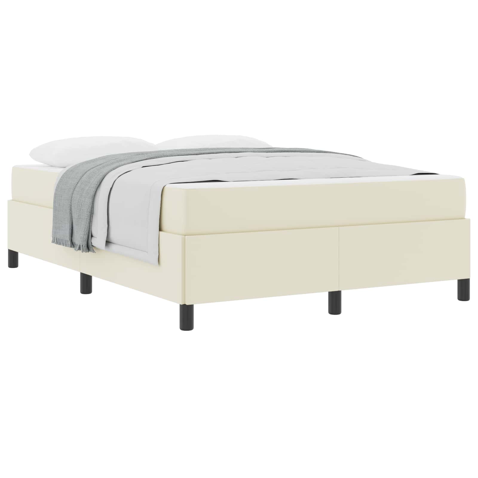 Bedframe met matras Crème 160 x 200 cm Stof