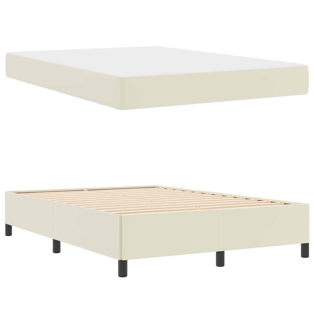 Bedframe met matras Crème 160 x 200 cm Stof