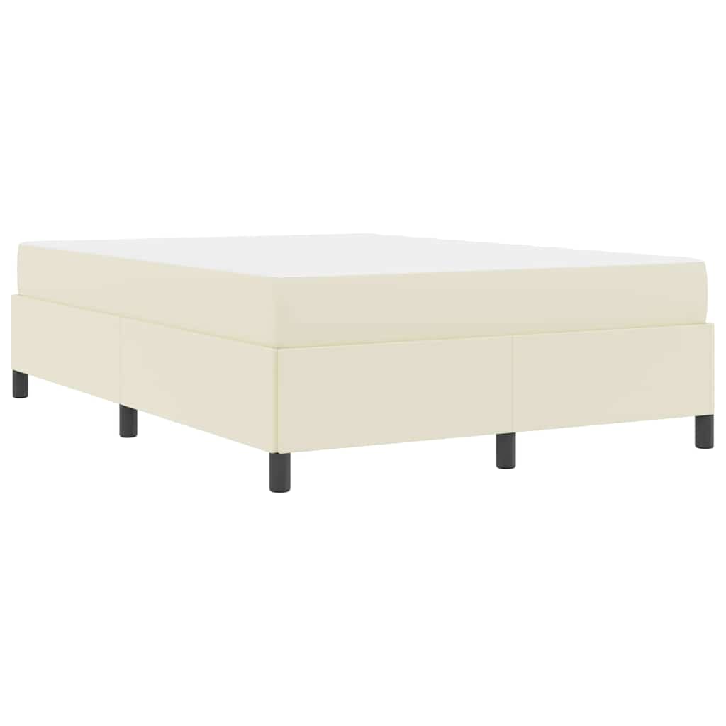 Bedframe met matras Crème 160 x 200 cm Stof