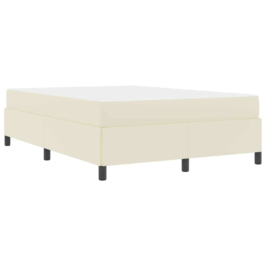 Bedframe met matras Crème 160 x 200 cm Stof