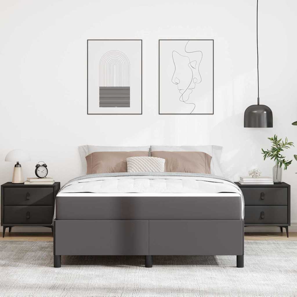 Bedframe met matras Grijs 160 x 200 cm Stof