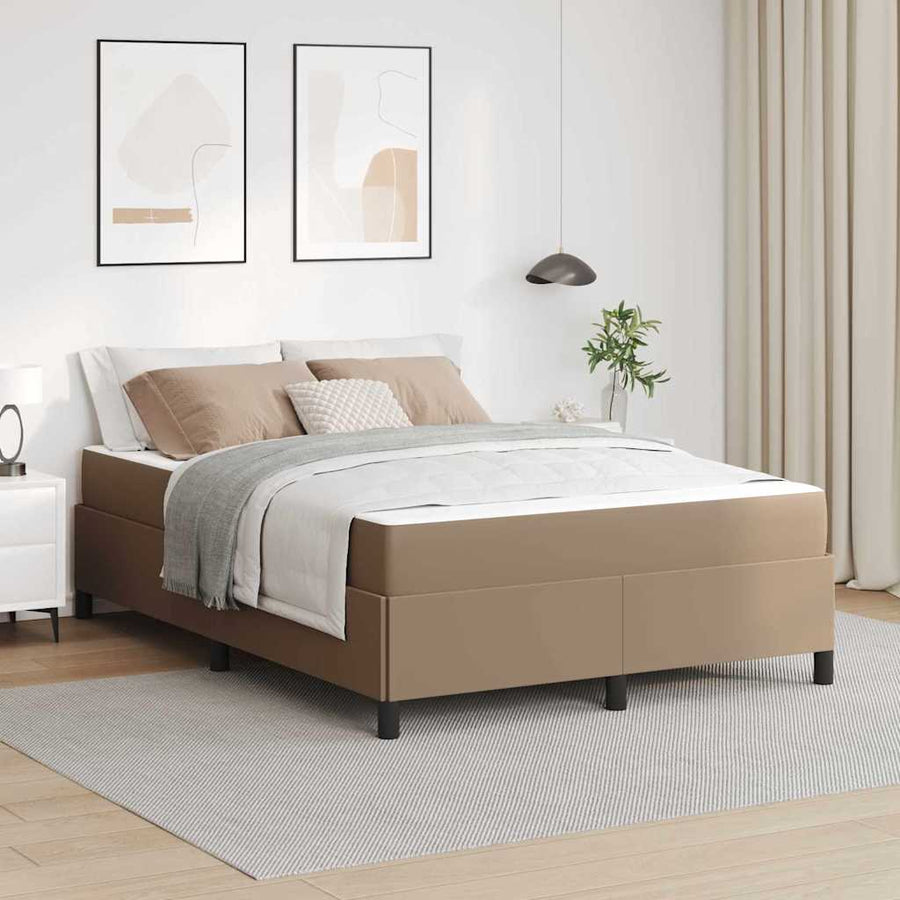 Bedframe met matras Cappuccino 160 x 200 cm Kunstleer