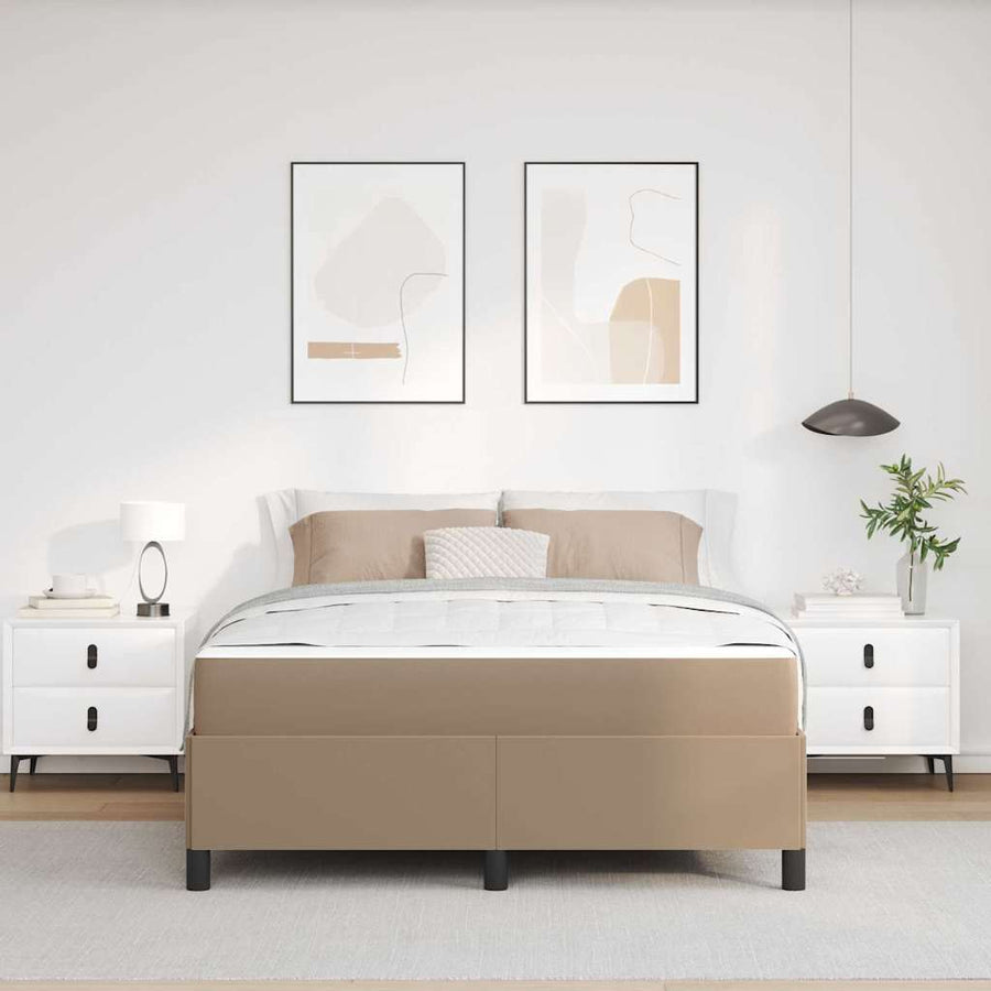 Bedframe met matras Cappuccino 160 x 200 cm Kunstleer