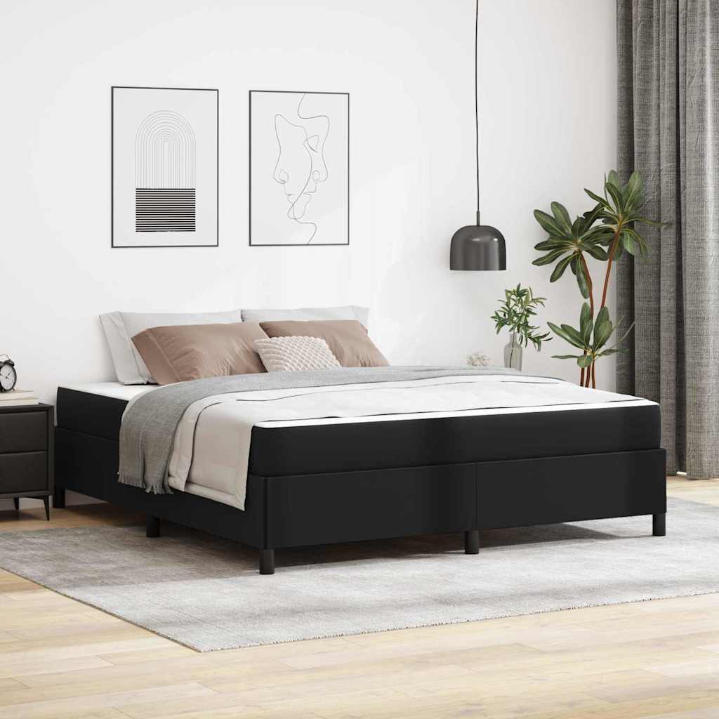 Bedframe met matras Zwart 180 x 200 cm Kunstleer