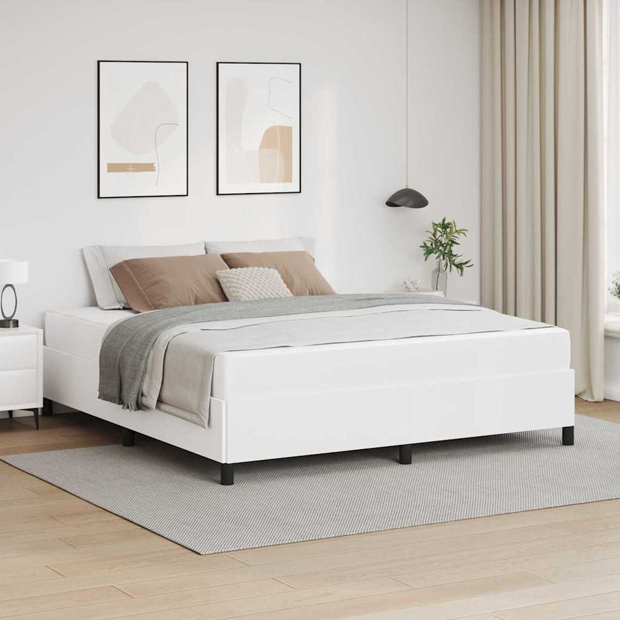 Bedframe met matras Wit 180 x 200 cm Kunstleer