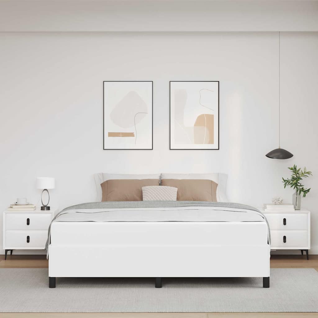 Bedframe met matras Wit 180 x 200 cm Kunstleer