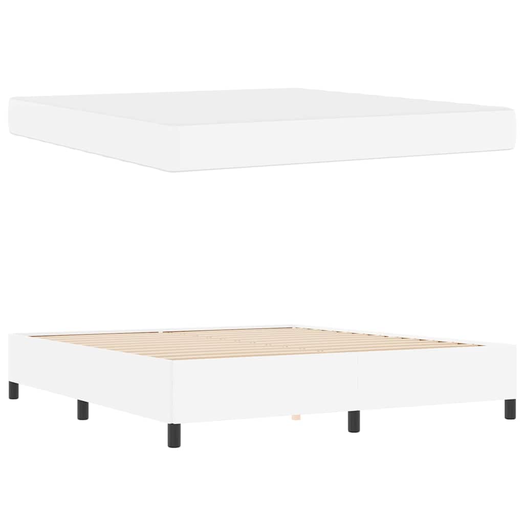 Bedframe met matras Wit 180 x 200 cm Kunstleer