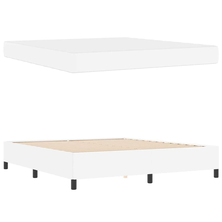 Bedframe met matras Wit 180 x 200 cm Kunstleer