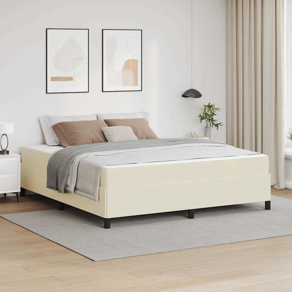 Bedframe met matras Crème 180 x 200 cm Stof