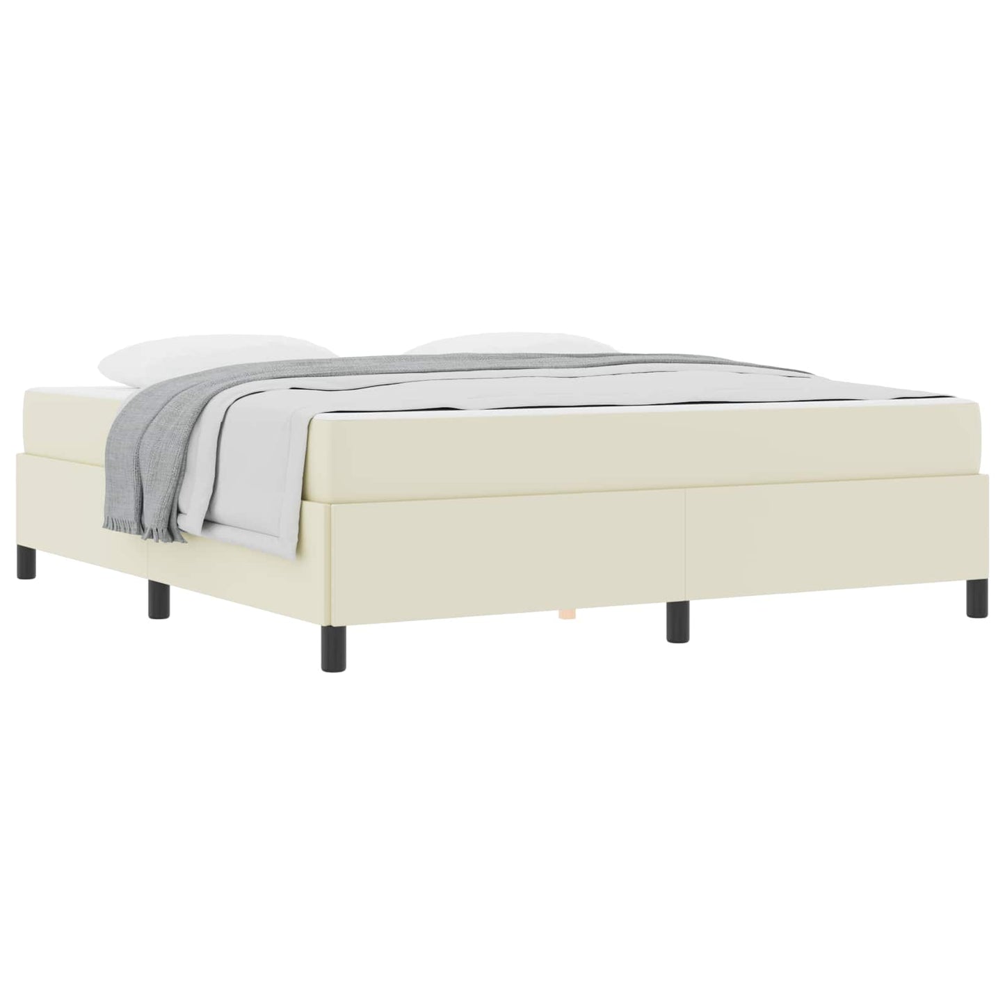 Bedframe met matras Crème 180 x 200 cm Stof