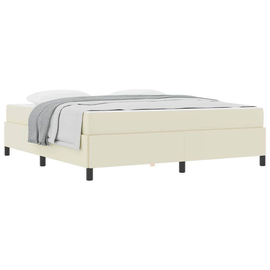 Bedframe met matras Crème 180 x 200 cm Stof