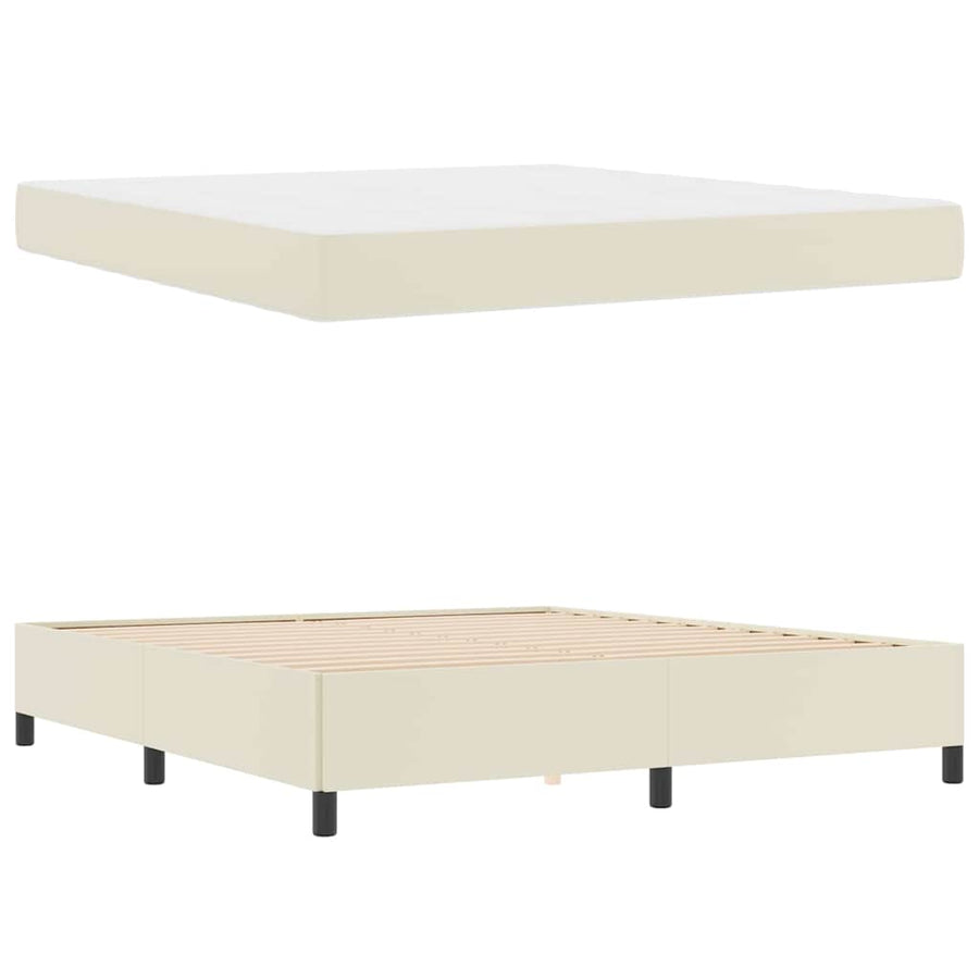 Bedframe met matras Crème 180 x 200 cm Stof