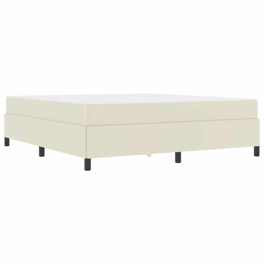 Bedframe met matras Crème 180 x 200 cm Stof