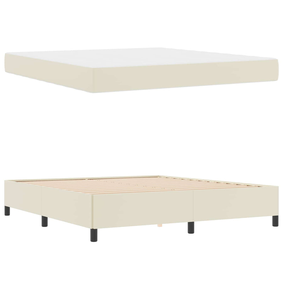 Bedframe met matras Crème 180 x 200 cm Stof