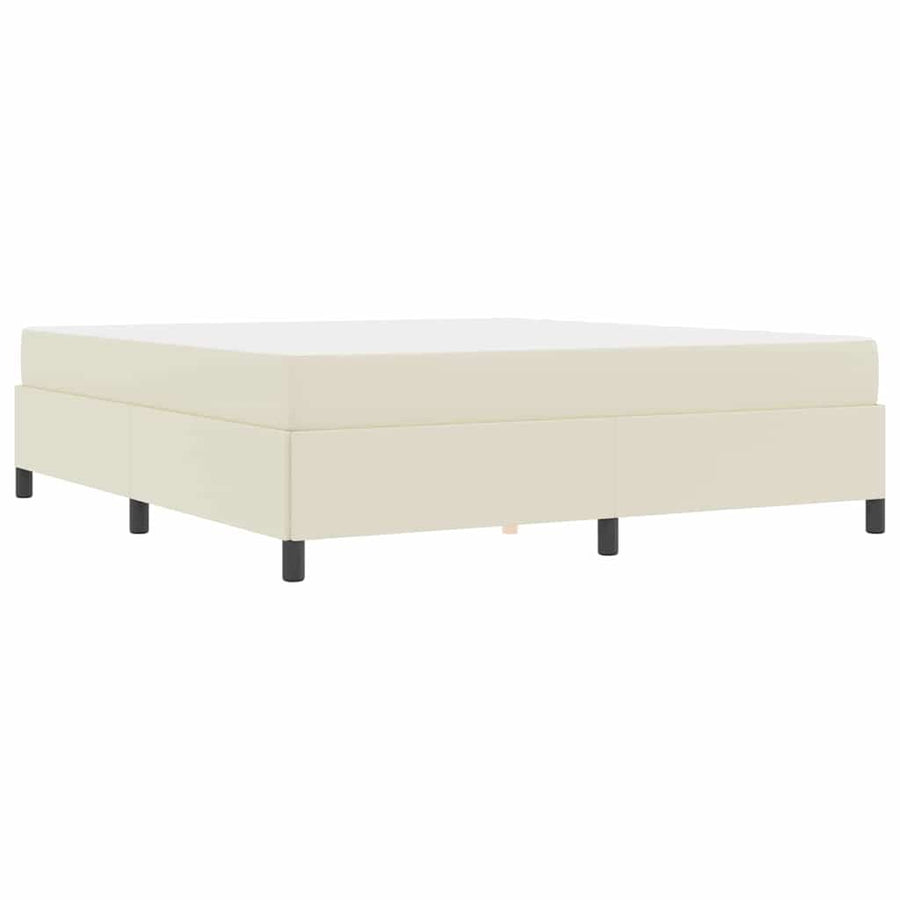 Bedframe met matras Crème 180 x 200 cm Stof
