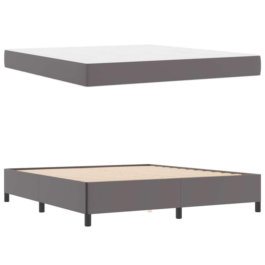 Bedframe met matras Grijs 180 x 200 cm Kunstleer