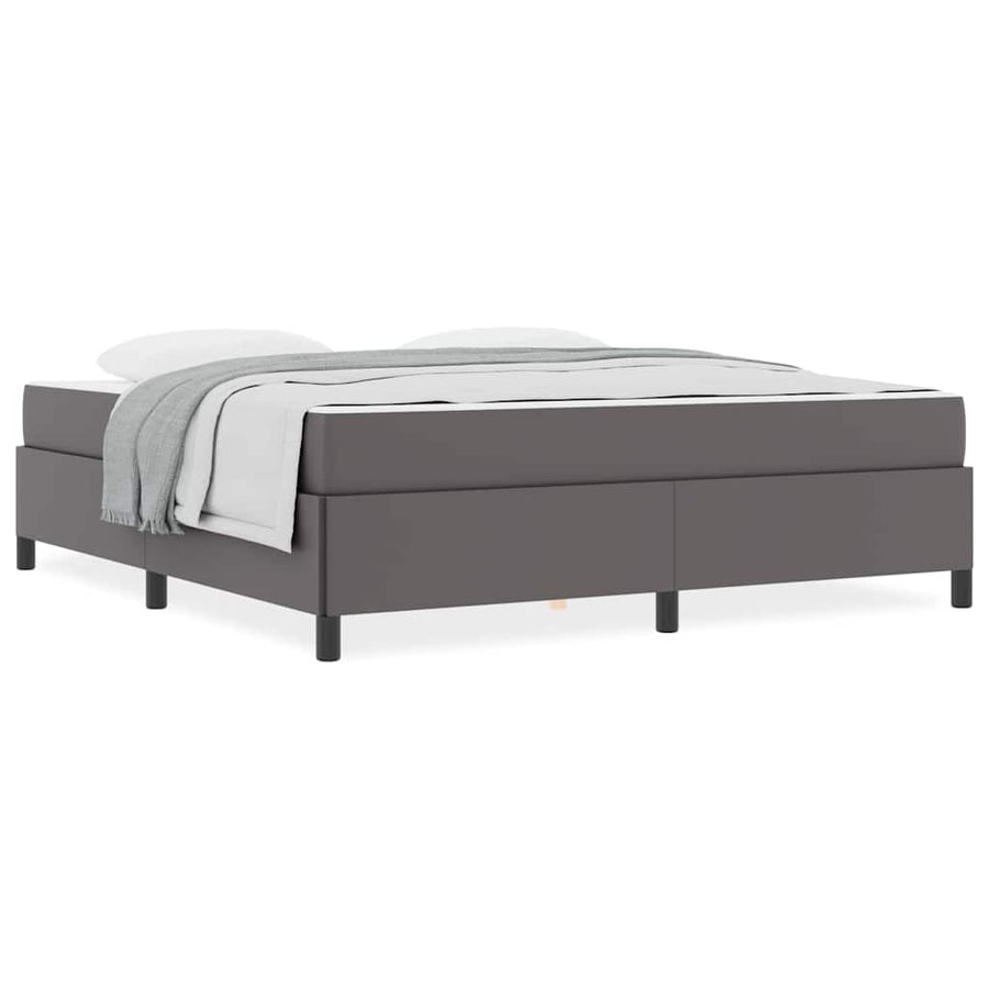 Bedframe met matras Grijs 180 x 200 cm Kunstleer