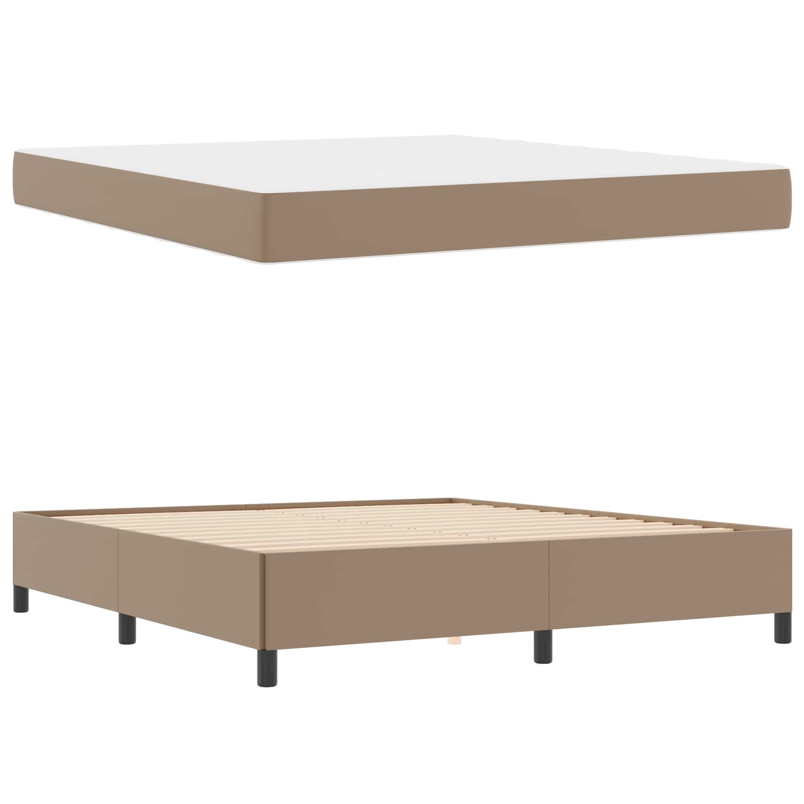 Bedframe met matras Cappuccino 180 x 200 cm Stof