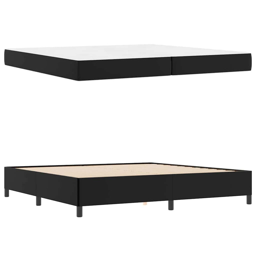 Bedframe met matras Zwart 200 x 200 cm Kunstleer