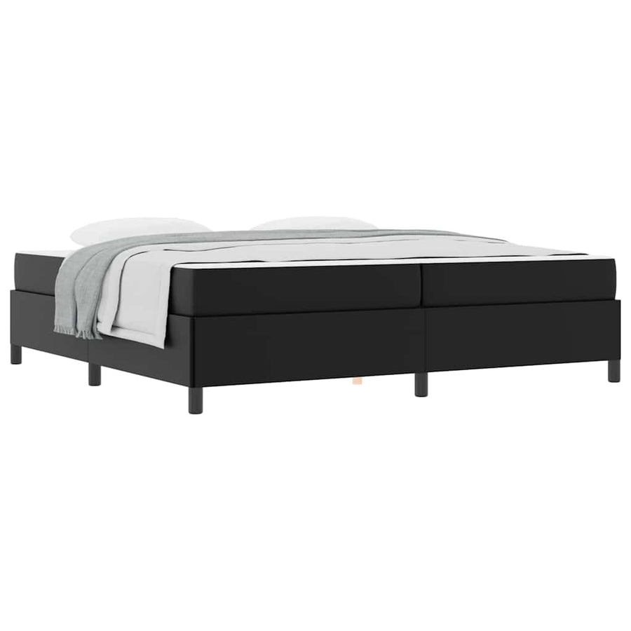 Bedframe met matras Zwart 200 x 200 cm Kunstleer
