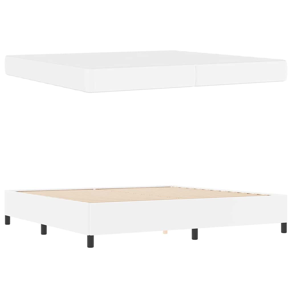 Bedframe met matras Wit 200 x 200 cm Kunstleer