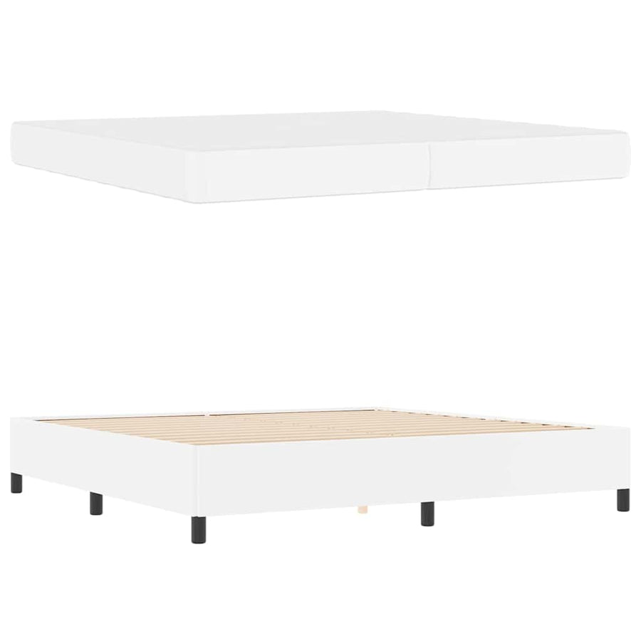 Bedframe met matras Wit 200 x 200 cm Kunstleer